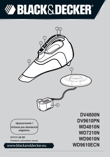 BlackandDecker Aspipolv Bagno/asciu- Wd7210n - Type H1 - Instruction Manual (Slovacco)