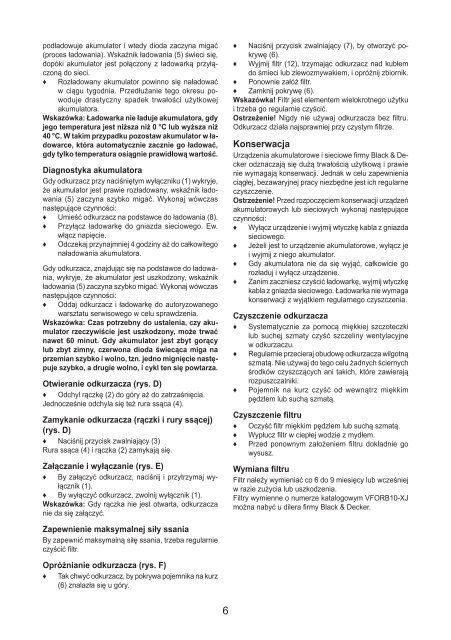 BlackandDecker Mini Vac- Orb72 - Type H1 - Instruction Manual (Polonia)