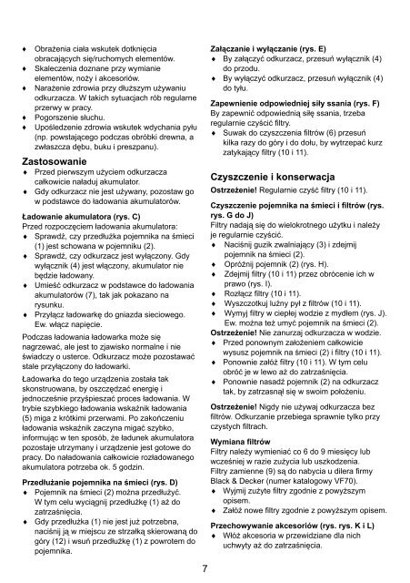 BlackandDecker Aspiratori Ricaricabili Portatili- Dv1205en - Type H3 - Instruction Manual (Polonia)