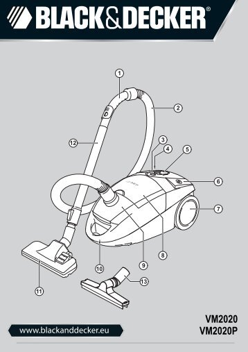 BlackandDecker Aspirapolvere- Vm2020 - Type 1 - Instruction Manual (Europeo)