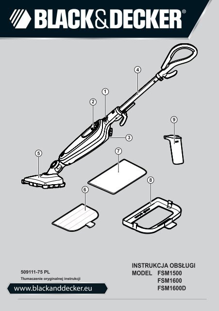 BlackandDecker Lavapavimenti A Vapore- Fsm1600 - Type 1 - 2 - Instruction Manual (Polonia)