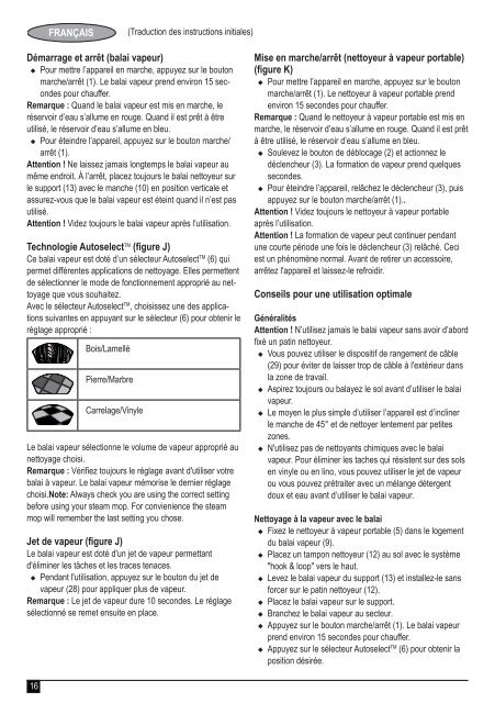 BlackandDecker Lavapavimenti A Vapore- Fsmh1621 - Type 1 - Instruction Manual (MEA)