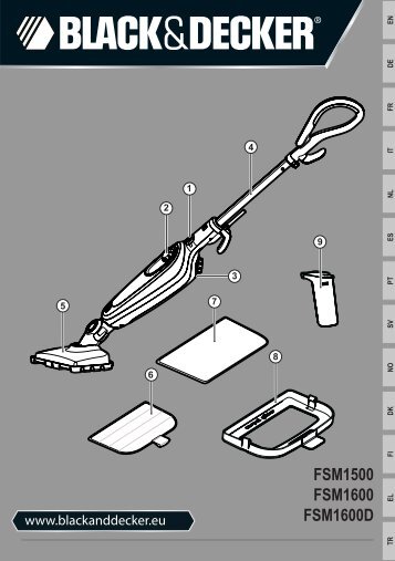 BlackandDecker Lavapavimenti A Vapore- Fsm1600 - Type 1 - 2 - Instruction Manual (Europeo)