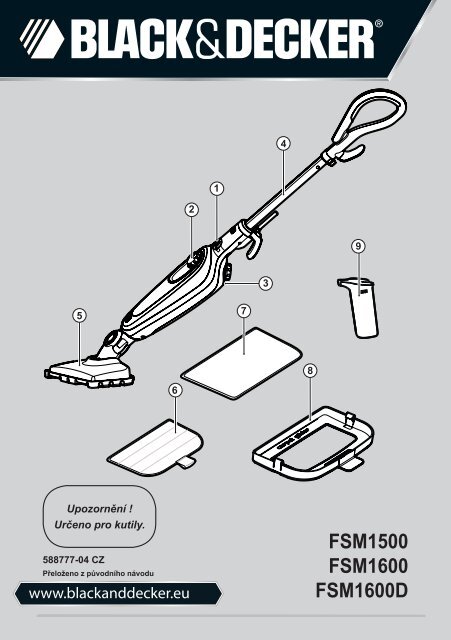 BlackandDecker Lavapavimenti A Vapore- Fsm1600 - Type 1 - 2 - Instruction Manual (Czech)