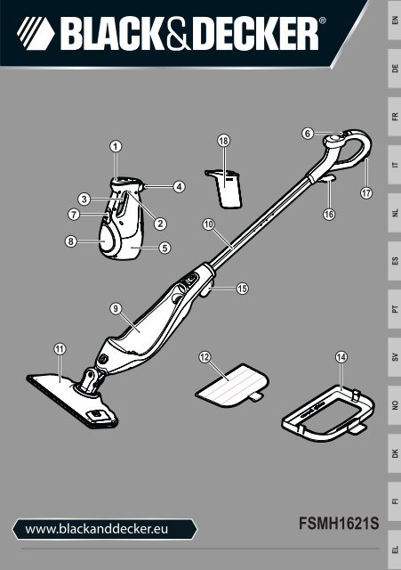 BlackandDecker Lavapavimenti A Vapore- Fsmh1621 - Type 1 - Instruction Manual (Europeo)