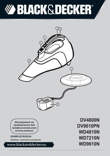 BlackandDecker Aspipolv Bagno/asciu- Wd4810n - Type H1 - Instruction Manual (Russia - Ucraina)