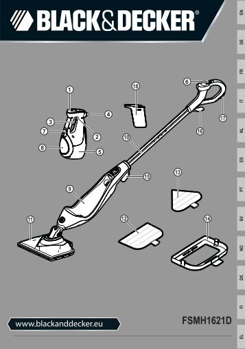 BlackandDecker Lavapavimenti A Vapore- Fsmh1621 - Type 1 - Instruction Manual (Europeo)