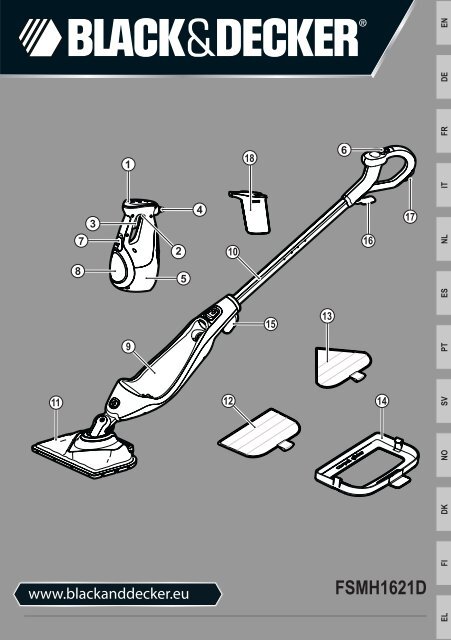 BlackandDecker Lavapavimenti A Vapore- Fsmh1621 - Type 1 - Instruction Manual (Europeo)