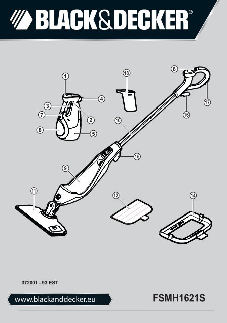BlackandDecker Lavapavimenti A Vapore- Fsmh1621 - Type 1 - Instruction Manual (Estonia)