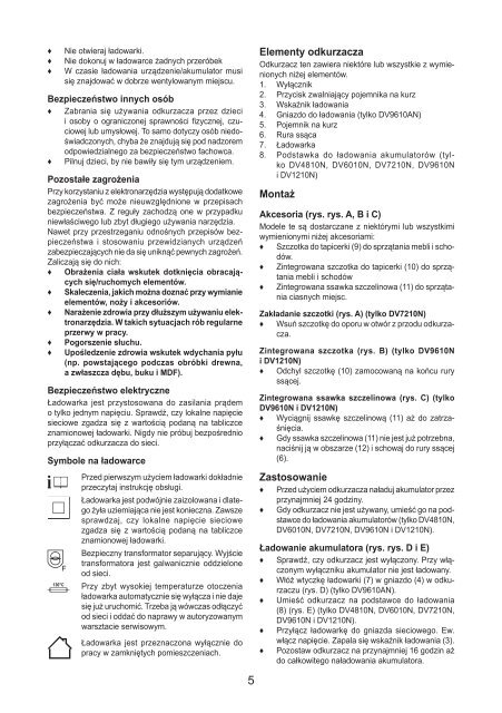 BlackandDecker Aspiratori Ricaricabili Portatili- Dv4810 - Type H1 - Instruction Manual (Polonia)