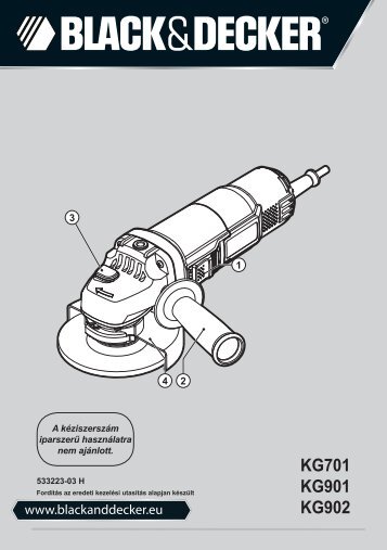 BlackandDecker Smerigliatrice Angolare Piccola- Kg901 - Type 1 - Instruction Manual (Ungheria)