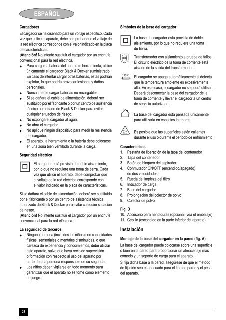 BlackandDecker Aspiratori Ricaricabili Portatili- Pv1805 - Type H2 - Instruction Manual (Europeo)