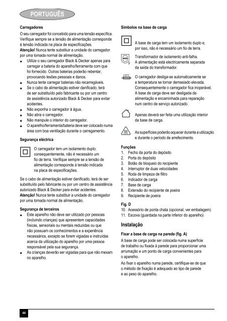 BlackandDecker Aspiratori Ricaricabili Portatili- Pv1805 - Type H2 - Instruction Manual (Europeo)