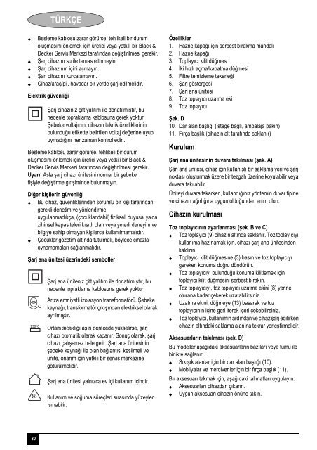 BlackandDecker Aspiratori Ricaricabili Portatili- Pv1805 - Type H2 - Instruction Manual (Europeo)