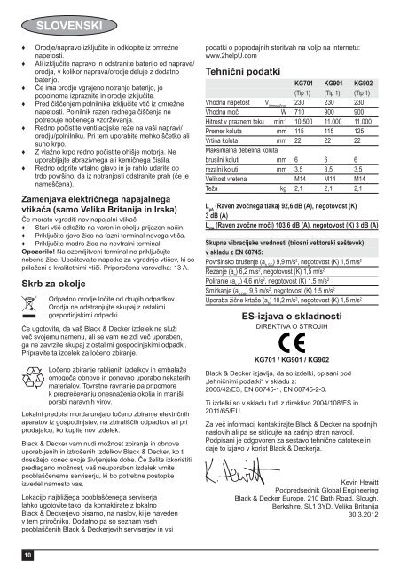 BlackandDecker Smerigliatrice Angolare Piccola- Kg901 - Type 1 - Instruction Manual (Balcani)