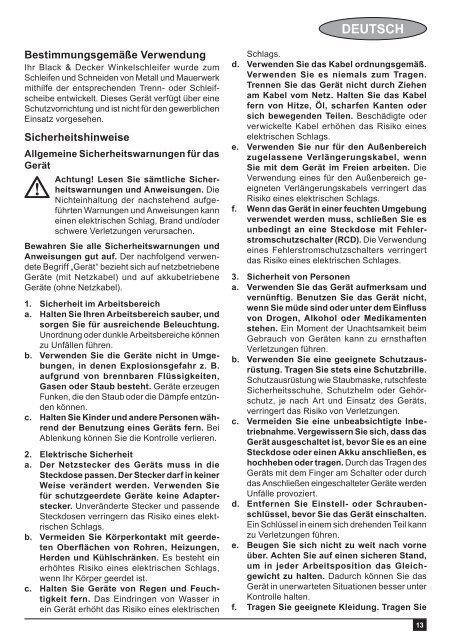 BlackandDecker Smerigliatrice Angolare Piccola- Kg701 - Type 1 - Instruction Manual (Europeo Orientale)