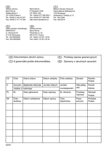 BlackandDecker Laser- Lzr310 - Type 1 - Instruction Manual (Czech)