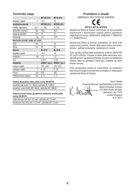 BlackandDecker Multitool- Mt143 - Type H1 - Instruction Manual (Czech)