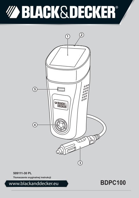 BlackandDecker Trasformatore- Bdpc100c - Type 1 - Instruction Manual (Polonia)