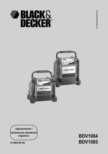 BlackandDecker Carica Batteria- Bdv1084 - Type 2 - Instruction Manual (Slovacco)