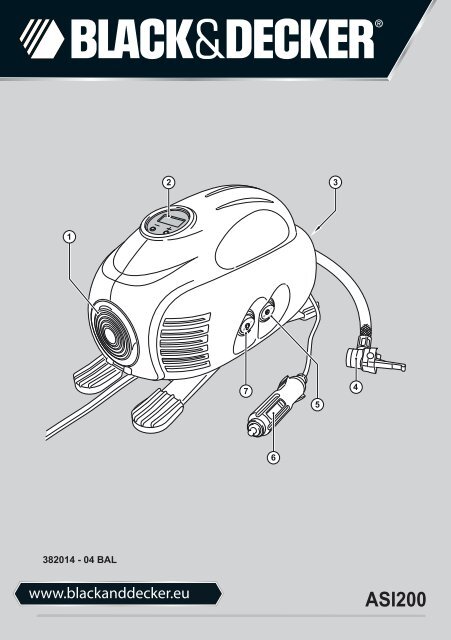 BlackandDecker Inflatore- Asi200 - Type 1 - Instruction Manual (Balcani)