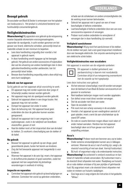 BlackandDecker Battery Booster- Bdv080 - Type 1 - 2 - Instruction Manual (Europeo)