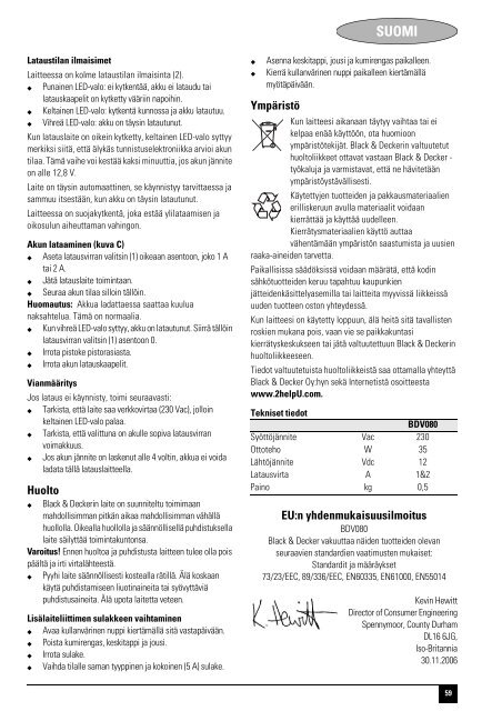 BlackandDecker Battery Booster- Bdv080 - Type 1 - 2 - Instruction Manual (Europeo)