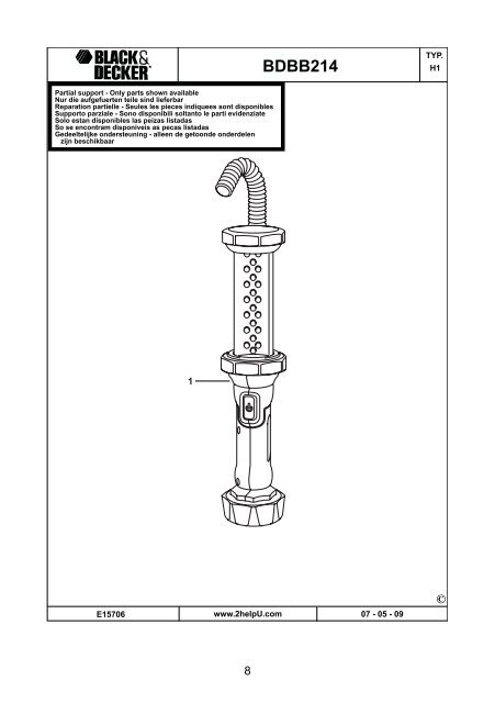 BlackandDecker Torcia Elettrica- Bdbb214 - Type 1 - Instruction Manual (Ungheria)