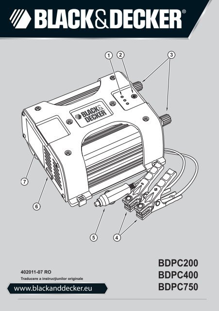 BlackandDecker Trasformatore- Bdpc750 - Type 1 - Instruction Manual (Romania)
