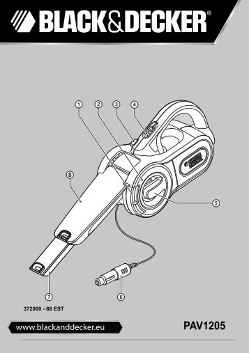 BlackandDecker Aspirapolv Per Auto- Pav1205 - Type 1 - Instruction Manual (Europeo Orientale)