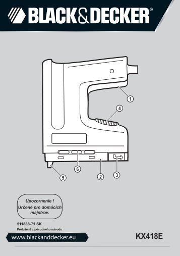 BlackandDecker Tacker- Kx418e - Type 2 - Instruction Manual (Slovacco)