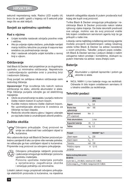 BlackandDecker Cacciavite- Bdcs36g - Type 1 - Instruction Manual (Balcani)