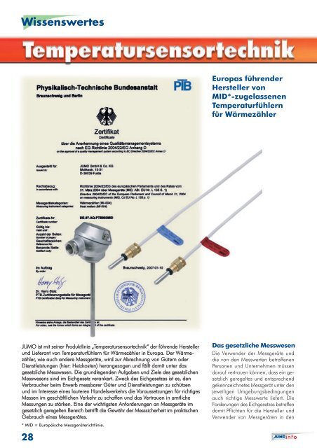 Schwerpunktthema - Jumo GmbH & Co. KG