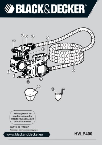 BlackandDecker Pistola A Spruzzo- Hvlp400 - Type 1 - Instruction Manual (Russia - Ucraina)