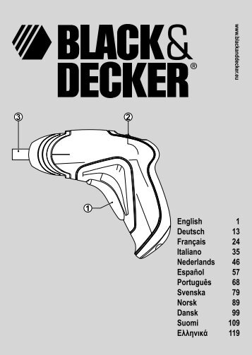 BlackandDecker Cacciavite Snza Cavo- Kc360nm - Type 1 - Instruction Manual (Europeo)