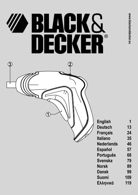 BlackandDecker Cacciavite Snza Cavo- Kc360nm - Type 1 - Instruction Manual (Europeo)