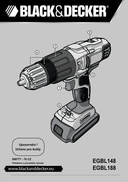 BlackandDecker Trapano Percussione- Egbl148 - Type H1 - Instruction Manual (Czech)