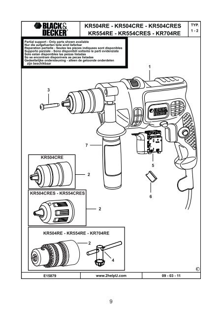 BlackandDecker Trapano Percussione- Kr504cre - Type 2 - Instruction Manual (Romania)