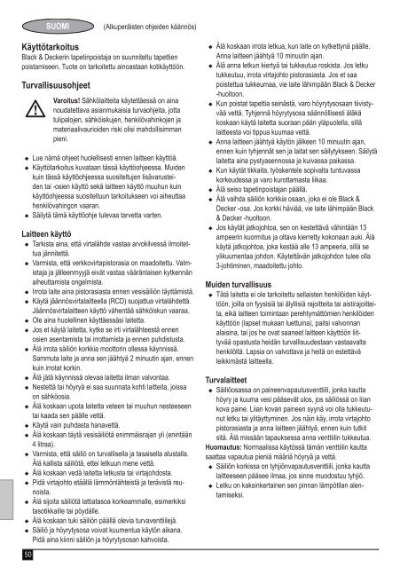 BlackandDecker Raschia Carta Parati- Kx3300 - Type 1-2 - Instruction Manual (Europeo)