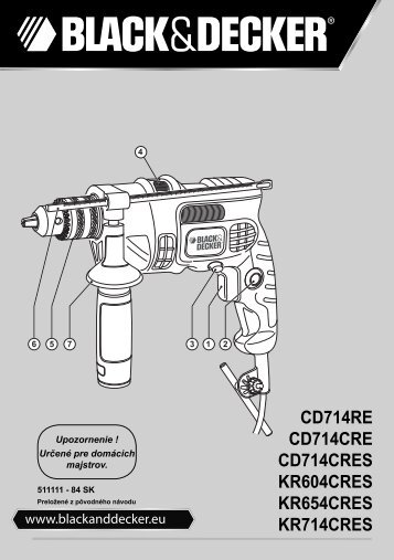 BlackandDecker Trapano Percussione- Cd714cres - Type 2 - Instruction Manual (Slovacco)