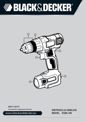 BlackandDecker Trapano Senza Cavo- Egbl108 - Type H1 - Instruction Manual (Polonia)