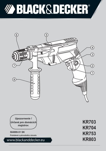 BlackandDecker Trapano Percussione- Kr703 - Type 1 - Instruction Manual (Slovacco)