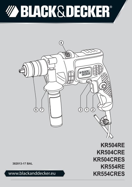 BlackandDecker Trapano Percussione- Kr504cre - Type 2 - Instruction Manual (Balcani)
