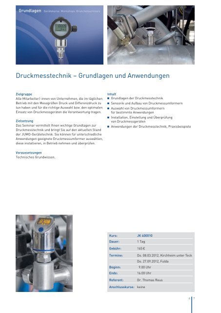 Seminarprogramm 2012 - Jumo GmbH & Co. KG