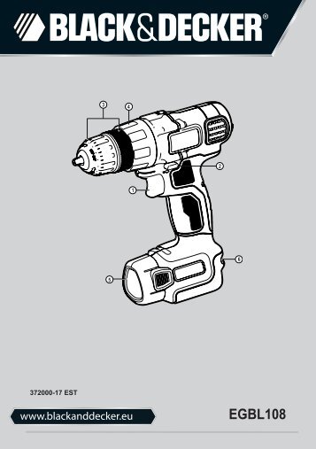 BlackandDecker Trapano Senza Cavo- Egbl108 - Type H1 - Instruction Manual (Estonia)