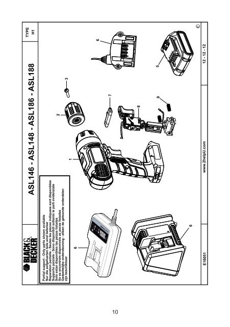 BlackandDecker Trapano Senza Cavo- Asl186 - Type H1 - Instruction Manual (Romania)