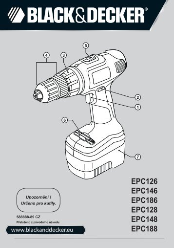 BlackandDecker Trapano Senza Cavo- Epc146 - Type H1 - Instruction Manual (Czech)