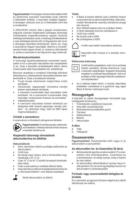 BlackandDecker Trapano Senza Cavo- Hp146f4lbk - Type H3 - Instruction Manual (Ungheria)