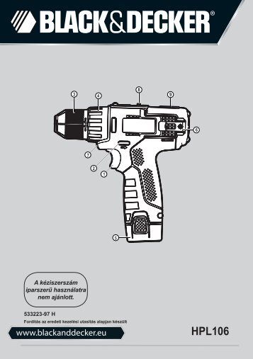 BlackandDecker Trap/caccvt Sen Cavo- Hpl106 - Type H1 - Instruction Manual (Ungheria)