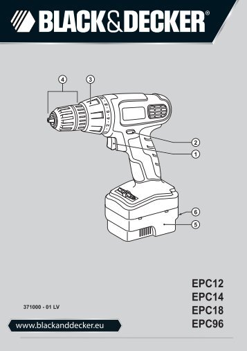 BlackandDecker Trap/caccvt Sen Cavo- Epc96 - Type H1 - Instruction Manual (Lettonia)